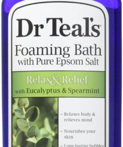 Dr. Teal's foaming bath with pure epsom salt relax & relief with eucalyptus & spearmint 1L online shopping billigt tilbud shoppetur