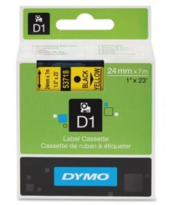 Dymo D1 53718 24mm x 7m sort på gul online shopping billigt tilbud shoppetur