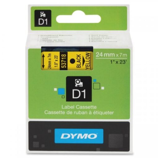 Dymo D1 53718 24mm x 7m sort på gul online shopping billigt tilbud shoppetur