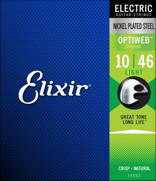 Elixir electric guitar strings nickel plated steel optiweb coating 10/46 light online shopping billigt tilbud shoppetur