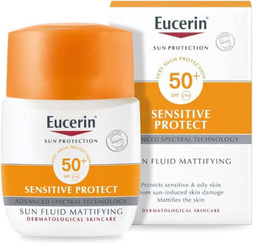 Eucerin sun protection 50+ sensitive protect sun fluid mattifying 50ml online shopping billigt tilbud shoppetur