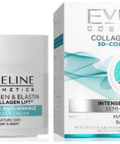 Eveline cosmetics 3D-collagen lift intense anti-wrinkle semi-oily cream day/night 50ml (dato) online shopping billigt tilbud shoppetur