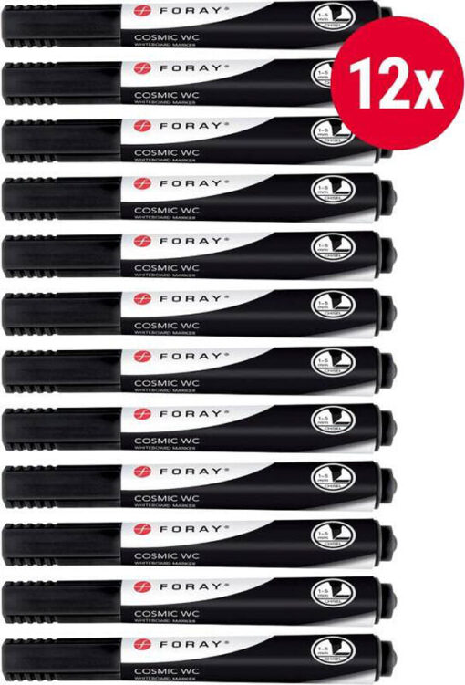 Foray cosmic wc whiteboard markers black 12 stk. online shopping billigt tilbud shoppetur