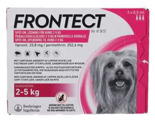 Frontect spot-on opløsning til hund 2-5kg 3x0