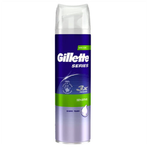 Gillette series shave foam 3x protection sensitive with aloe 250ml online shopping billigt tilbud shoppetur