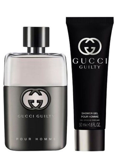 Gucci gaveæske pour homme guilty eau de toilette 50ml + shower gel 50ml (Minus låg) online shopping billigt tilbud shoppetur