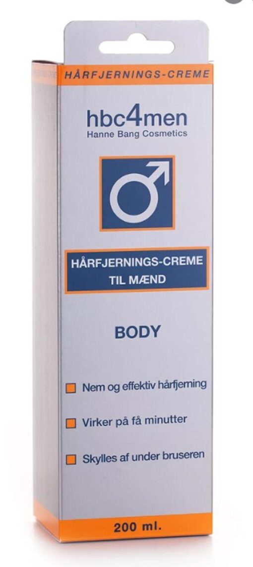 Hbc4men hårfjernings-creme til mænd body 200ml online shopping billigt tilbud shoppetur