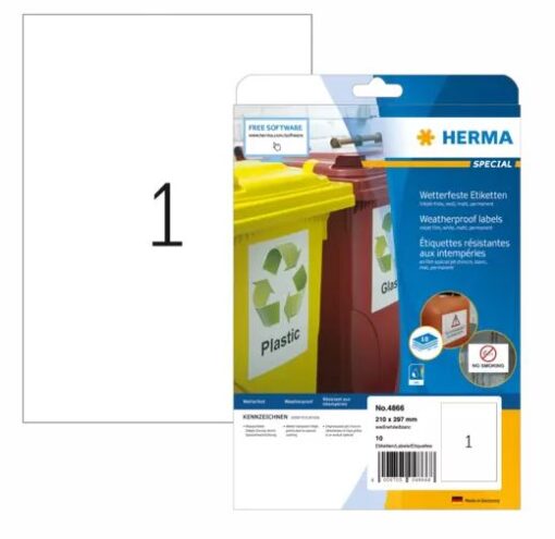 Herma Weatherproof inkjet labels A4