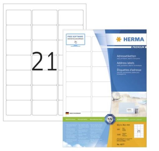 Herma address labels A4 hvid 63