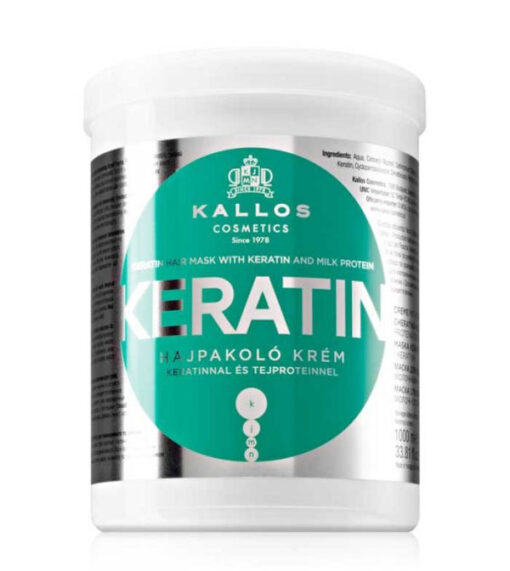 Kallos cosmetics keratin hair mask with keratin and milk protein 1000ml online shopping billigt tilbud shoppetur