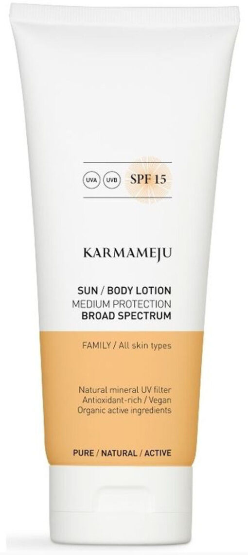 Karmameju sun body lotion SPF15 medium protection all skintypes 200ml online shopping billigt tilbud shoppetur