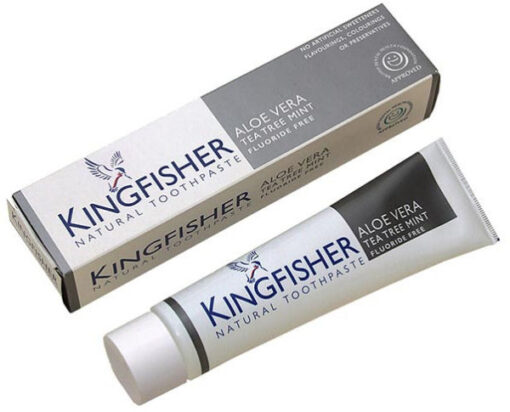 Kingfisher natural toothpaste aloe vera tea tree mint fluoride free 100ml online shopping billigt tilbud shoppetur