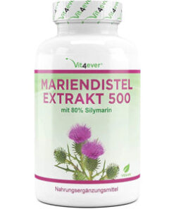 Køb Marietidsel (Mariendistel) Ekstrakt 500 mg & 400 mg Silymarin - 180 kapsler online billigt tilbud rabat online shopping