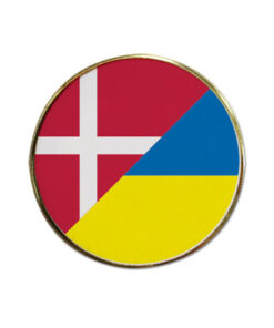 Køb Rund Flagpin forsølvet rund 17 mm. Danmark / Ukraine online billigt tilbud rabat online shopping