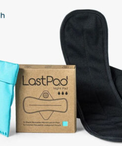 Lastpad night pad reusable menstruation pad black + turquoise pouch Large online shopping billigt tilbud shoppetur