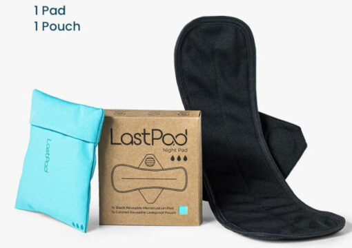 Lastpad night pad reusable menstruation pad black + turquoise pouch Large online shopping billigt tilbud shoppetur