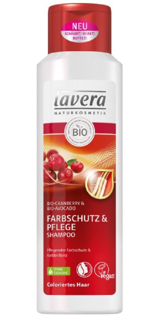 Lavera naturkosmetik farbschutz & pflege shampoo bio-cranberry & bio-avocado 250ml online shopping billigt tilbud shoppetur