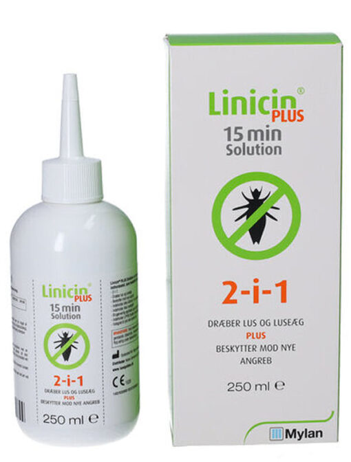 Linicin plus 2-i-1 dræber lus og luseæg plus beskytter mod nye angreb 250ml online shopping billigt tilbud shoppetur