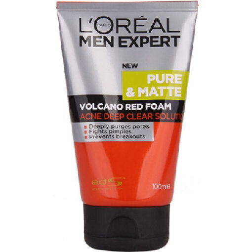 L'oréal men expert pure & matte volcano red foam acne deep clear solution 100ml online shopping billigt tilbud shoppetur