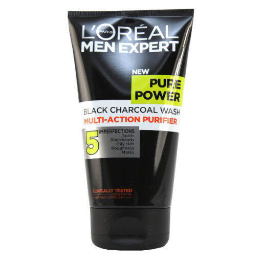 L'oréal men expert pure power black charcoal wash 5 imperfections 150ml online shopping billigt tilbud shoppetur