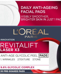 L'oréal paris innovation revitalift laser anti-age glycolic peel pads 30 stk. online shopping billigt tilbud shoppetur