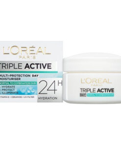 L'oréal triple active protecting day moisturising care normal to combination skin 24H hydration 50ml online shopping billigt tilbud shoppetur