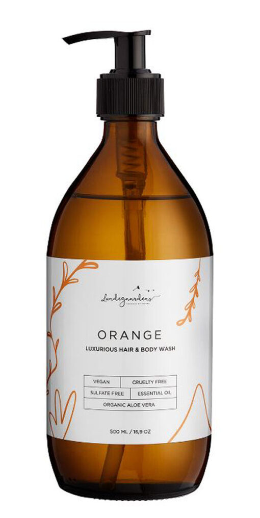 Lundegaardens luxurious hair & body wash orange 500ml online shopping billigt tilbud shoppetur