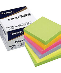 Lyreco premium high adhesive sticky notes 75x75mm 6x90 stk. mixfarvet online shopping billigt tilbud shoppetur