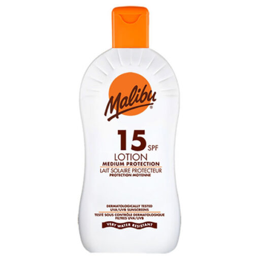 Malibu lait solaire protecteur 15SPF lotion medium 200ml online shopping billigt tilbud shoppetur