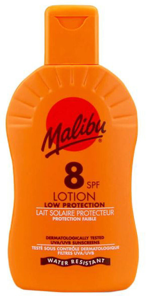 Malibu lait solaire protecture lotion SPF8 low protection 200ml online shopping billigt tilbud shoppetur