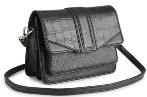 Markberg denmark taske carleen MBG crossback calm croco cow leather black online shopping billigt tilbud shoppetur