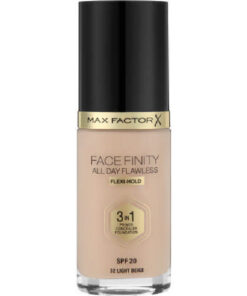 Max factor X face finity all day flawless 3in1 primer concealer foundation SPF20 32 light beige 30ml online shopping billigt tilbud shoppetur