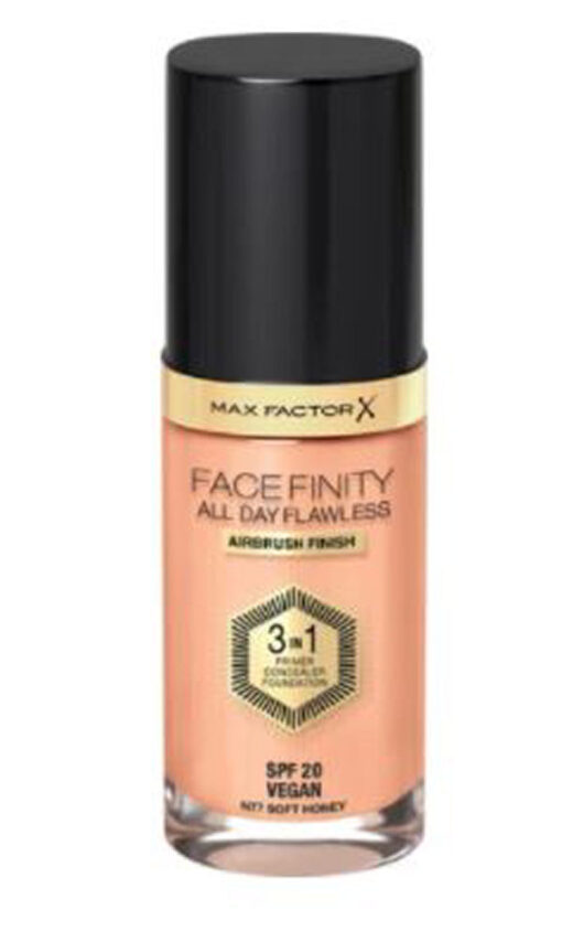 Max factor face finity all day flawless 3in1 primer concealer foundation SPF20 77 soft honey 30ml online shopping billigt tilbud shoppetur