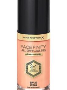 Max factor face finity all day flawless 3in1 primer concealer foundation SPF20 C64 rose gold 30ml online shopping billigt tilbud shoppetur