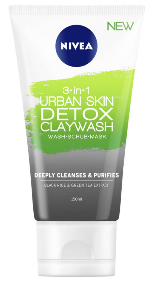 Nivea 3-in-1 urban skin detox claywash 150ml online shopping billigt tilbud shoppetur