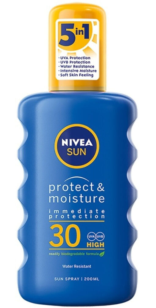 Nivea sun protect & moisture immediate protection SPF30 high sun spray 200ml online shopping billigt tilbud shoppetur