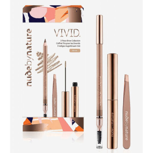 Nude by nature vivid 3 piece brow collection blonde online shopping billigt tilbud shoppetur