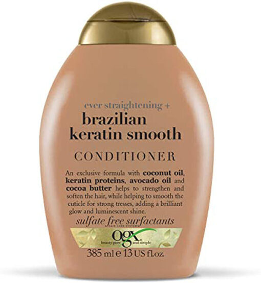 OGX ever straightening brazilian keratin smooth conditioner 385ml online shopping billigt tilbud shoppetur