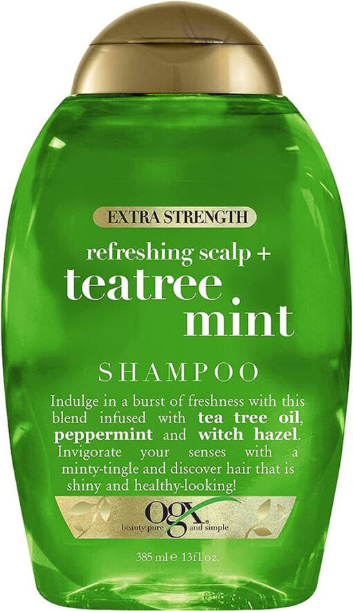 OGX extra strength refreshing scalp + teatree mint shampoo 385ml online shopping billigt tilbud shoppetur