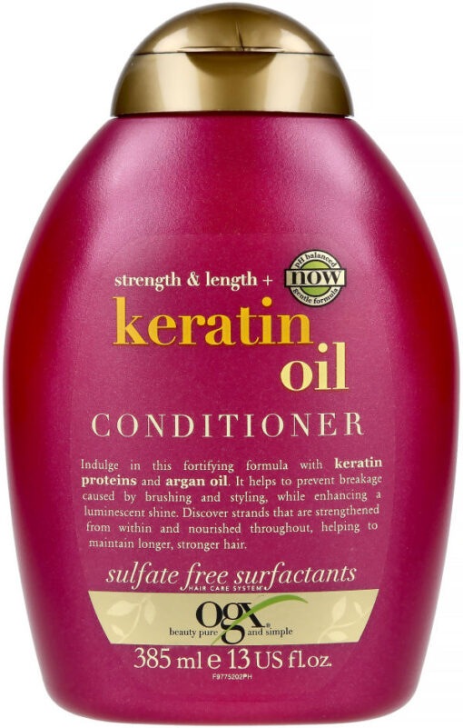 OGX strength & length + keratin oil conditioner 385ml online shopping billigt tilbud shoppetur