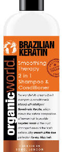 Organic World Brazilian Keratin Smothing theraphy 2 in 1 Shampoo & Conditioner 500ml online shopping billigt tilbud shoppetur