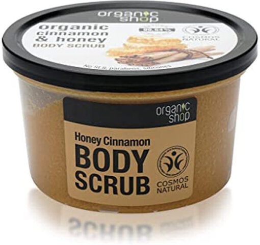 Organic shop organic cinnamon & honey body scrub 250ml online shopping billigt tilbud shoppetur