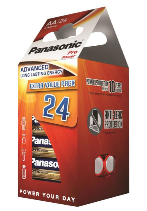 Panasonic batteri alkaline pro power advanced long lasting energy AA 24 stk. online shopping billigt tilbud shoppetur