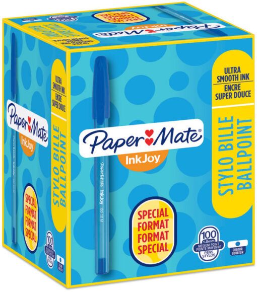 Papermate inkjoy stylo bille ballpoint ultra smooth ink 1.0mm blå 100 stk. online shopping billigt tilbud shoppetur