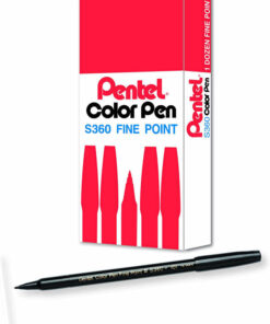 Pentel color pen S360 fine point black 12 stk. online shopping billigt tilbud shoppetur