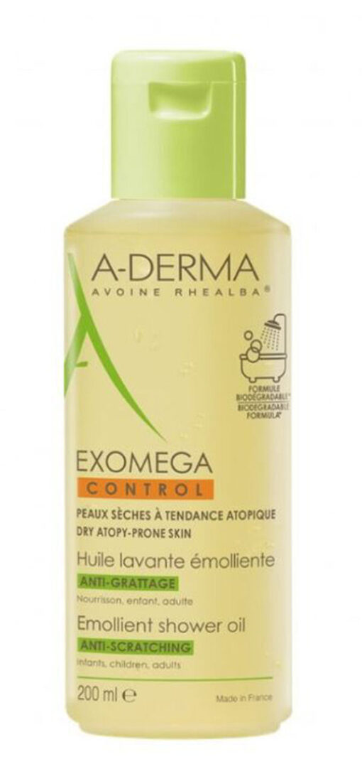 Pierre fabre a-derma exomega control emollient shower oil anti-scratching 200ml online shopping billigt tilbud shoppetur