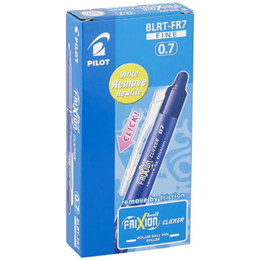 Pilot frixion clicker roller ball pen write remove BLRT-FR7 fine 0.7mm blue 12 stk. online shopping billigt tilbud shoppetur