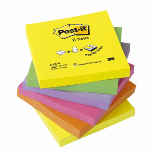 Post-it Z-notes 76x76mm 100 ark R-330-NR mixfarvet 6 pack online shopping billigt tilbud shoppetur