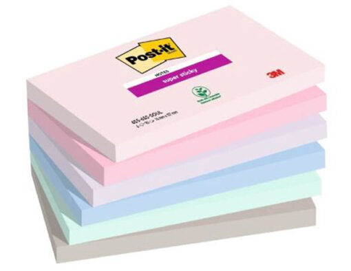 Post-it brand 3M notes super sticky 655-6SS-SOUL 76mmx127mm 90 ark mixfarvet 6 stk. online shopping billigt tilbud shoppetur