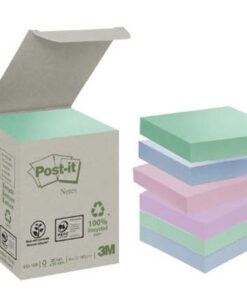 Post-it notes 100% recycled paper 76x76mm mixfarvet 654-1GB 6 stk. online shopping billigt tilbud shoppetur